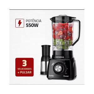 Liquidificador 3 velocidades 550W Turbo Power – L-99-FB – Mondial