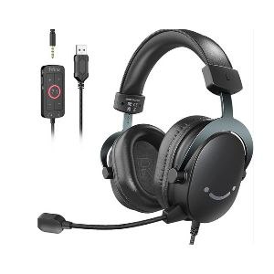 FIFNE Fone de ouvido para jogos de PC, fone de ouvido USB com som surround 7.1,