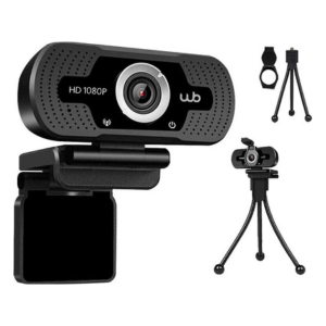 Webookers WB, Webcam USB Full HD 1080P WB com Microfone Ângulo 110° e Tripé