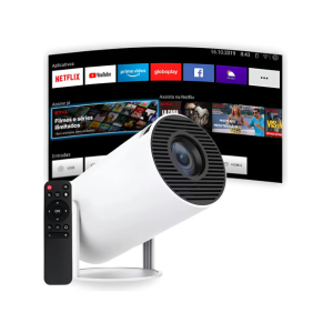Projetor Smart Portátil Full Hd 4k Bluetooth Wifi Cor Branco Android 11.0 5g TV Cinema em Casa