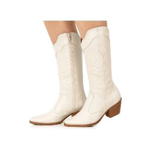 Botas Femininas Texana Rodeio Country Cano Alto Bico Fino