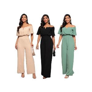 Macacão Feminino Longo Pantalona Ciganinha Acinturado