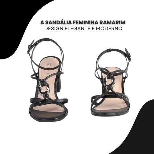 Sandália Feminina Elegante Salto Grosso Médio Casual Moda - Imagem 2